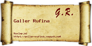 Galler Rufina névjegykártya